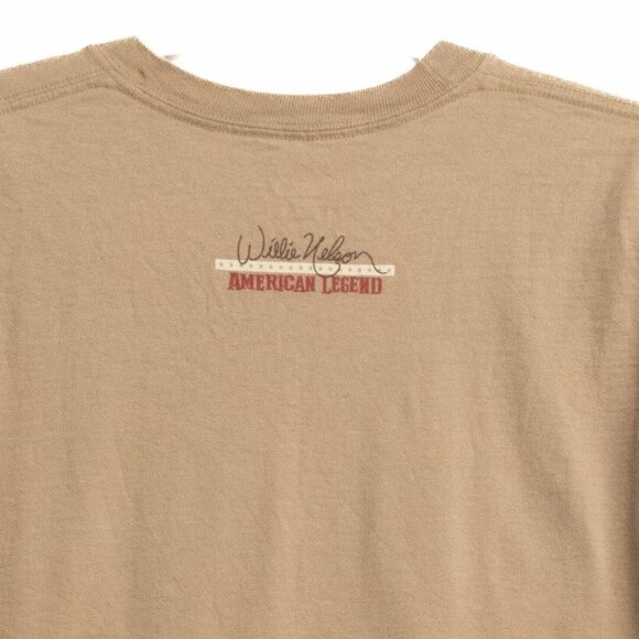 Hanes Women Brown Shirt Graphic Print Willie Nelson Live Concert Short Sleeve L - Picture 7 of 8